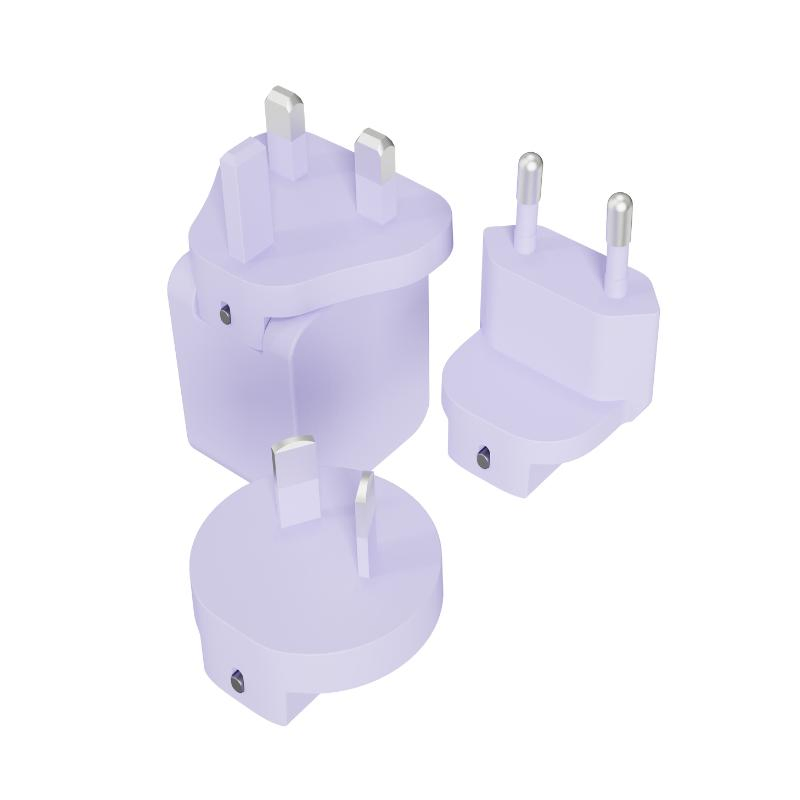 EU Us Kc Jp UK Portable Changeable Plug USB Type C 45W Mobile Phone Laptop GaN Wall Pd Fast Charger for Travel