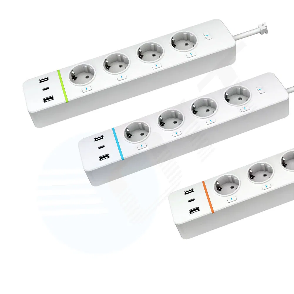16A WiFi Tuya APP Controlled Extended Power Strip with USB-C Ports