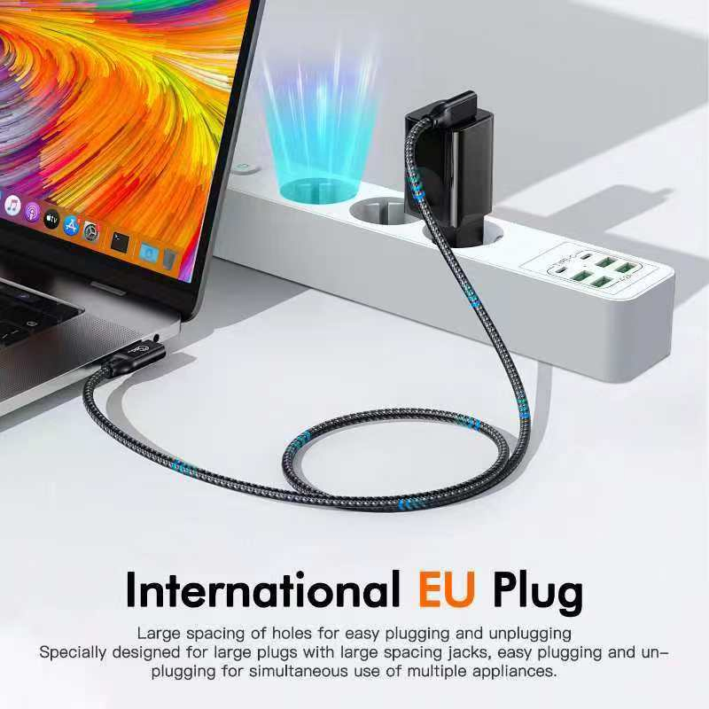 EU Plug 3AC Fast Charge USB &amp; Type-C Power Strip