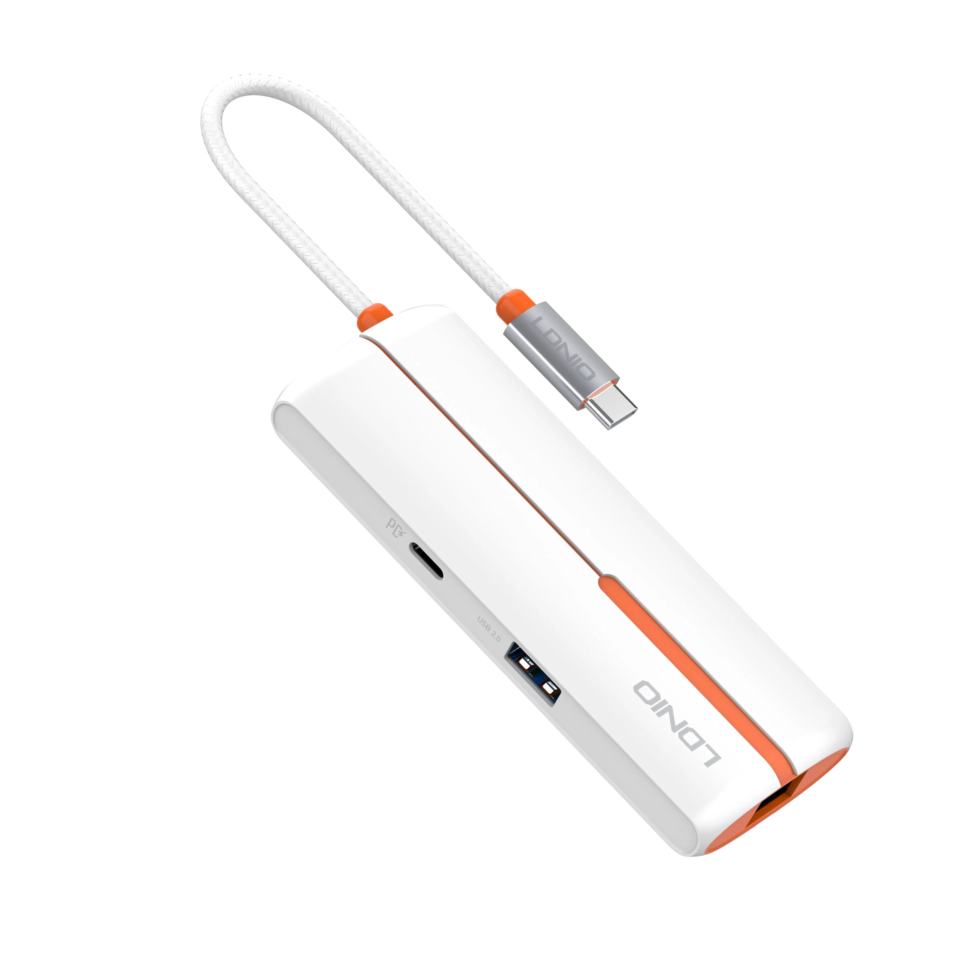 Ldnio Ds-26u Type-C to Pd*1+USB2.0*1+USB3.0*3+RJ45*1 ABS Charging Hub