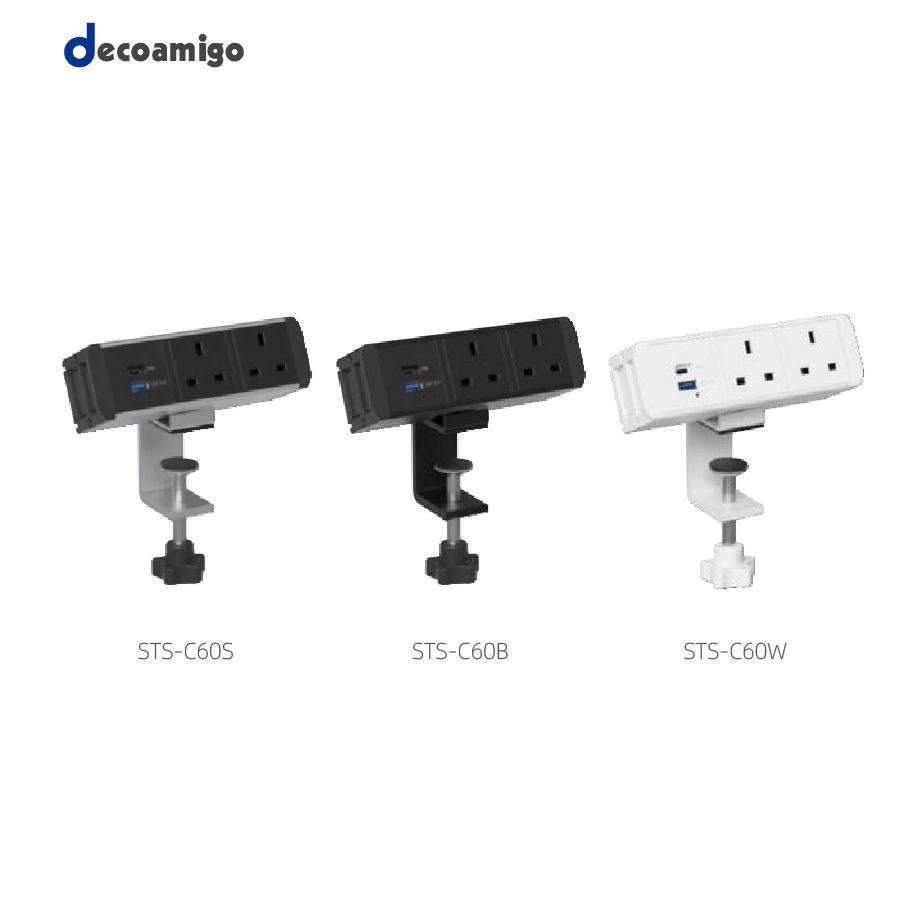 Decoamigo Desk Clamp Power Strip with USB-a and USB-C Ports