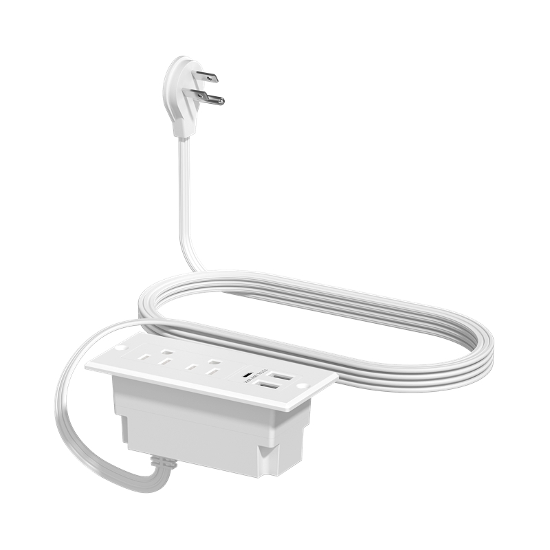 UL Listed 36W 2A1C W/USB Charging Recessed Power Strip Desk Outlet (D50221-4)