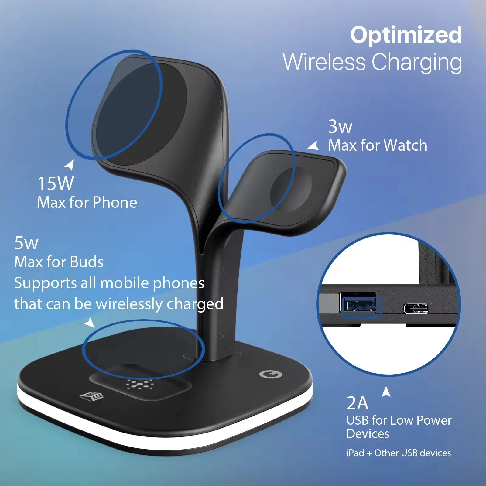 2025 Newly Holder Mobile Phone Popular Multifunctional 5 In1 4 in 1 Wireless Charger Fast Charging Dock Stand Charging Station