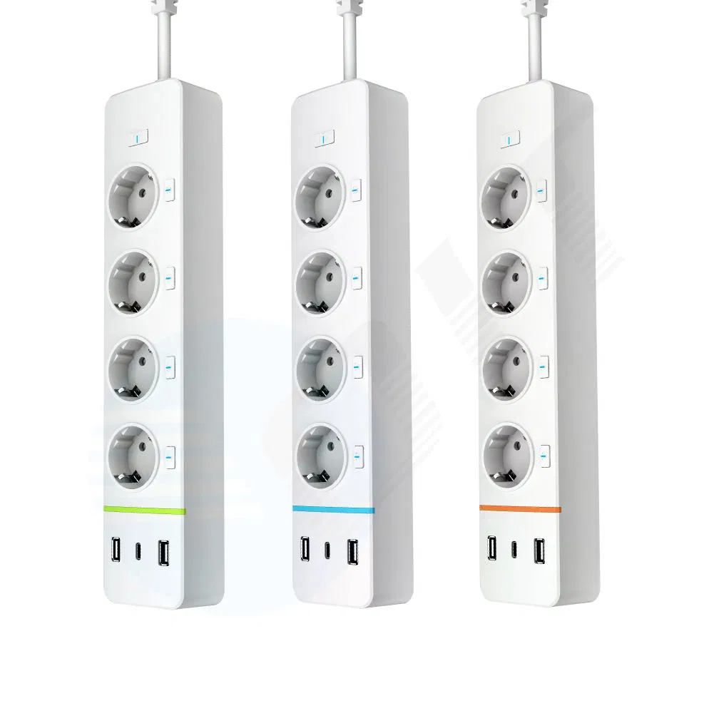 16A WiFi Tuya APP Controlled Extended Power Strip with USB-C Ports