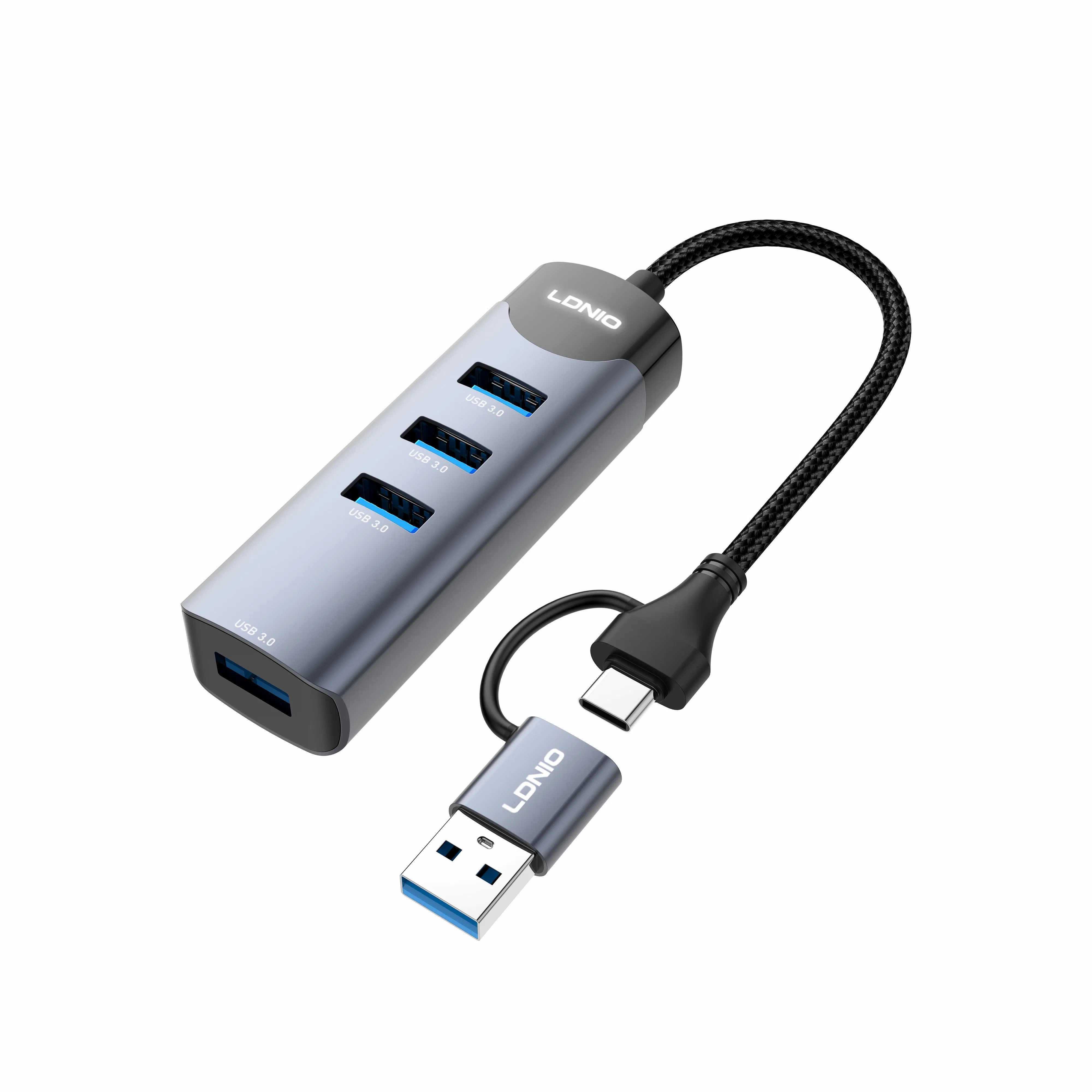 Ldnio Ds-134UC USB-a/Type-C to USB3.0*4 5gbps Data Transmission Docking Station Hub