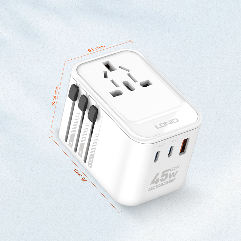 Ldnio Z8 Universal All-in-One Travel Adapter with 2 Type-C Ports