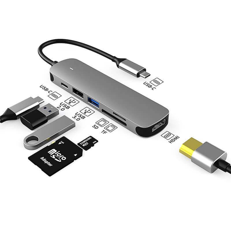 Multi-Brand USB-C Docking Station: 60W Pd, HDMI/SD/TF, Dual Monitor Computer Accessories