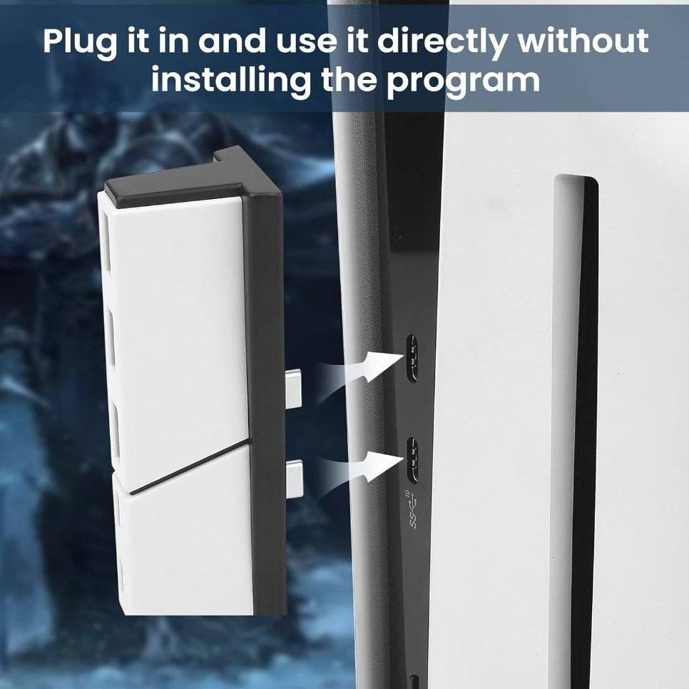 Hot Sale Multi-Function Multiport USB2.0 Type C 5 Port USB Hub for PS5 PRO &amp; Slim Game Console