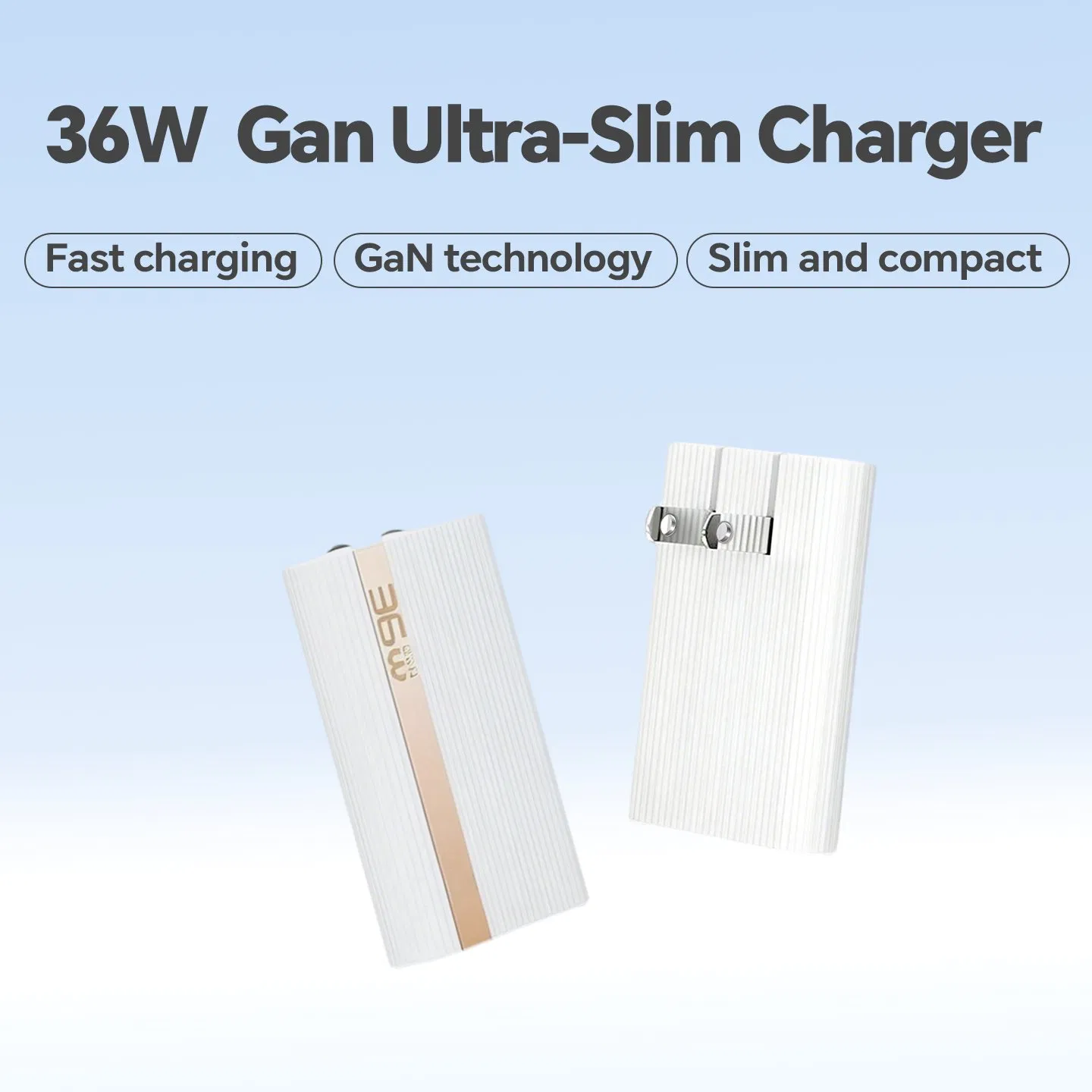 36W GaN Pd Uninterruptible Power Charger Pocket Portable Quick Charger with Wall Plug for Phones Tablets