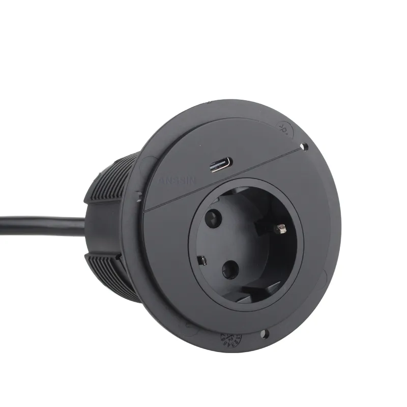 Round In-Desk Power Socket