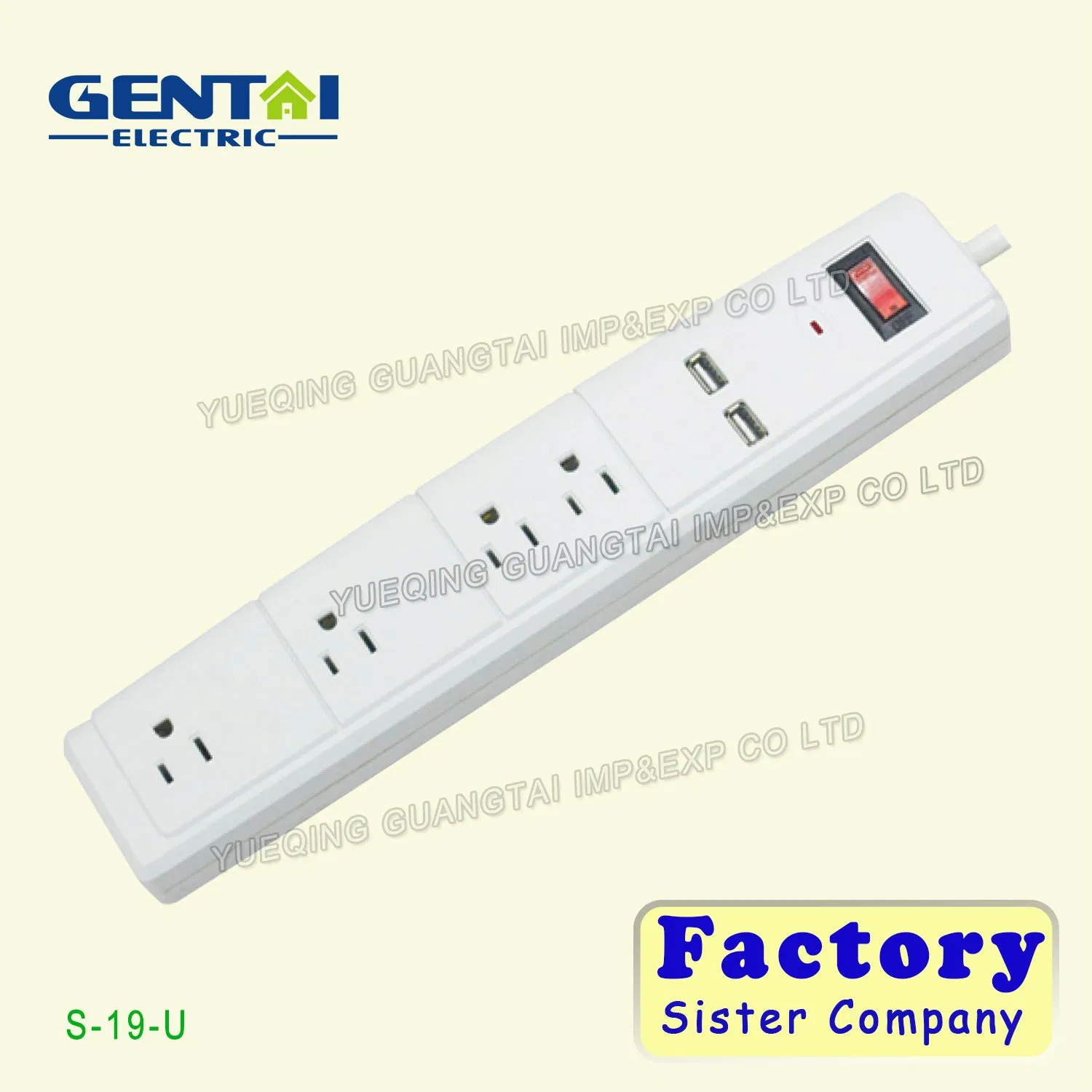 6 Outlets Surge Protected Power Strip with USB Ports