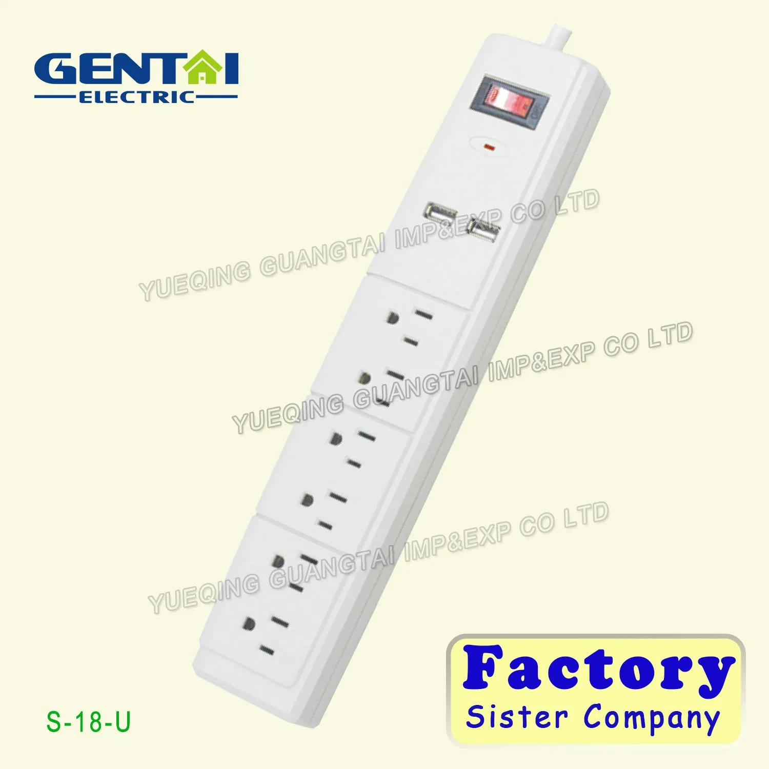 6 Outlets Surge Protected Power Strip with USB Ports