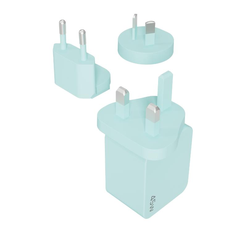 EU Us Kc Jp UK Portable Changeable Plug USB Type C 45W Mobile Phone Laptop GaN Wall Pd Fast Charger for Travel