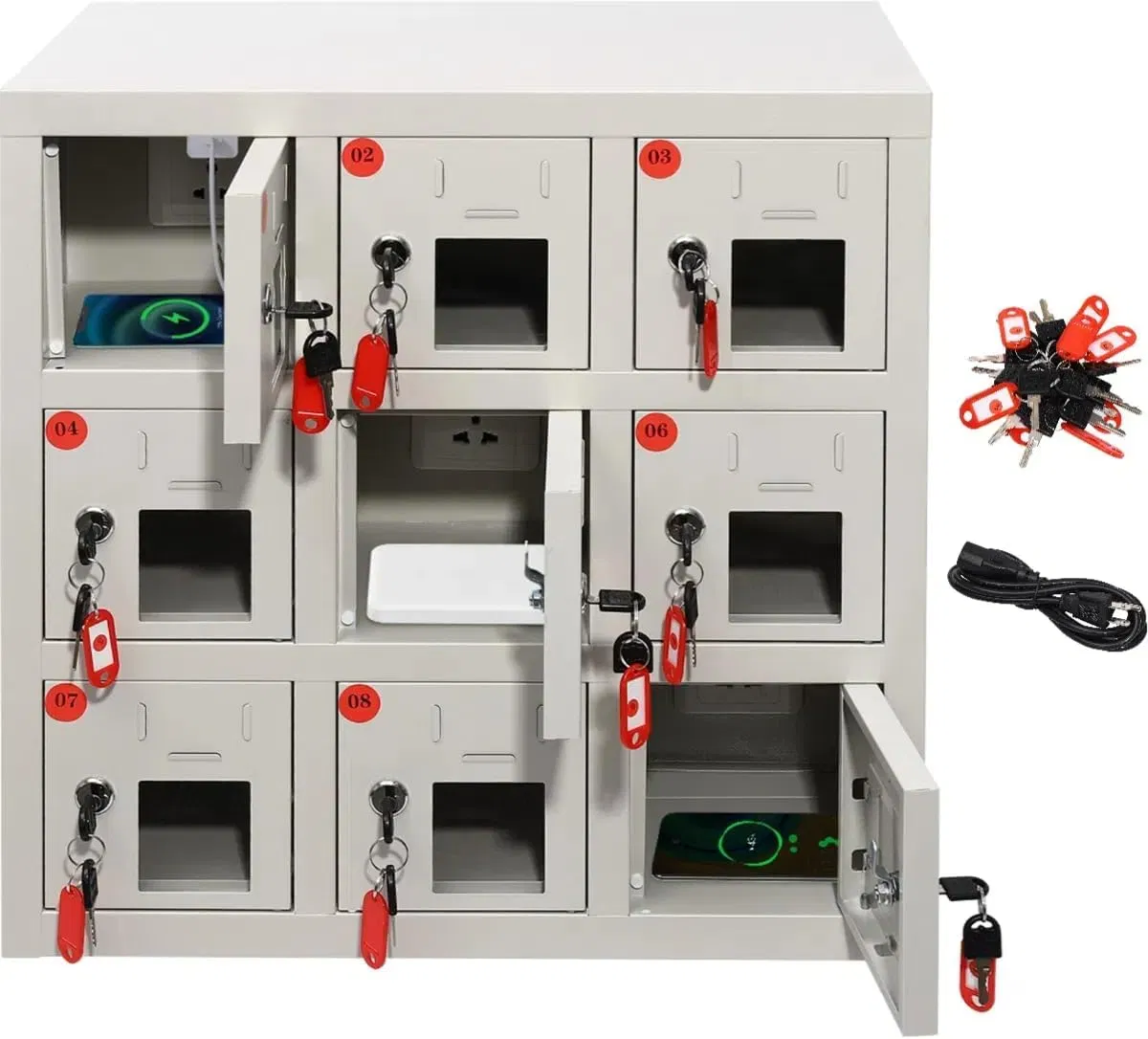 Fire-Proof Smart Charging Steel Lockable Cell Phone Locker