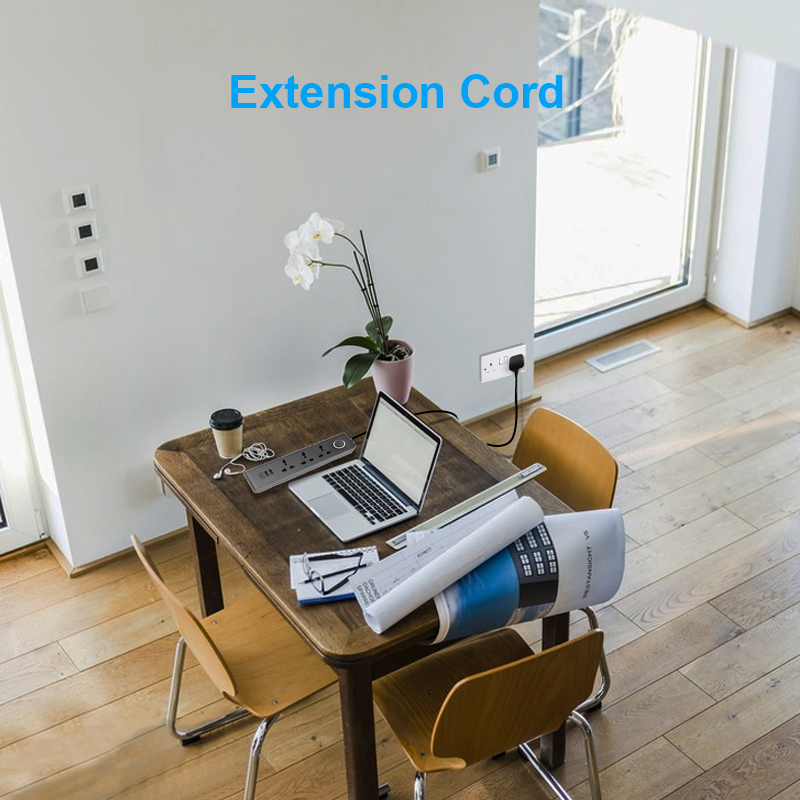 Luxury-Style Household Power Strip, Frosted Metal Shell, 3 Outlets + 2 USB Fast Charging, Living Room High-End Power Board