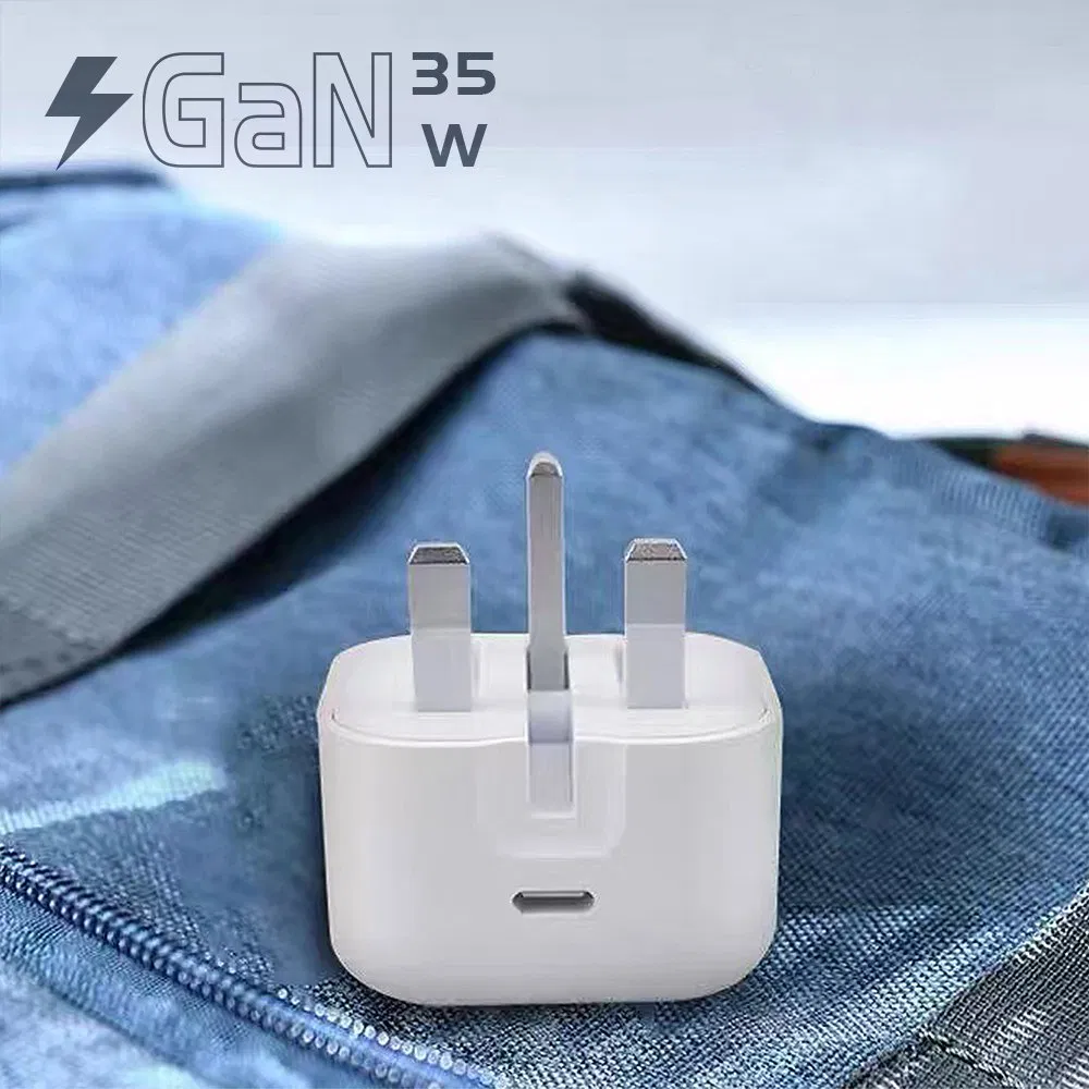 New GaN Pd35W Fast UK Charger for iPhone Samsung Wall GaN 35W UK Mobile Phone Charger 3 Pins Fast Mobile Charger GaN Fast Phone Charger