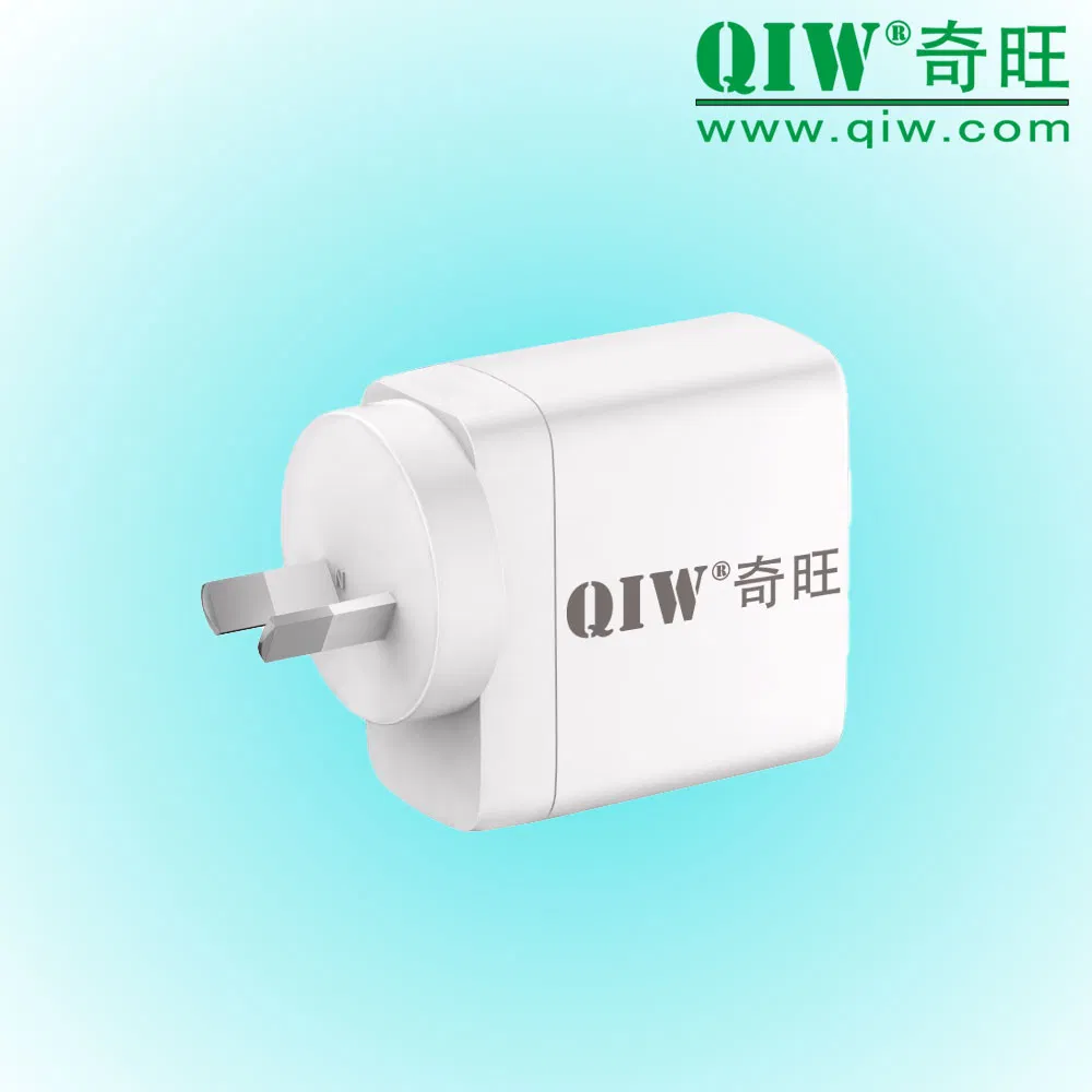 Qiw USB C Charger SAA Rcm Pd USB-C Charger GaN Charger 45W 65W PPS Fast Charger for Au Aus Australia Laptop Tablet Smartphone 20V 2.25A 3.25A as 62368-1