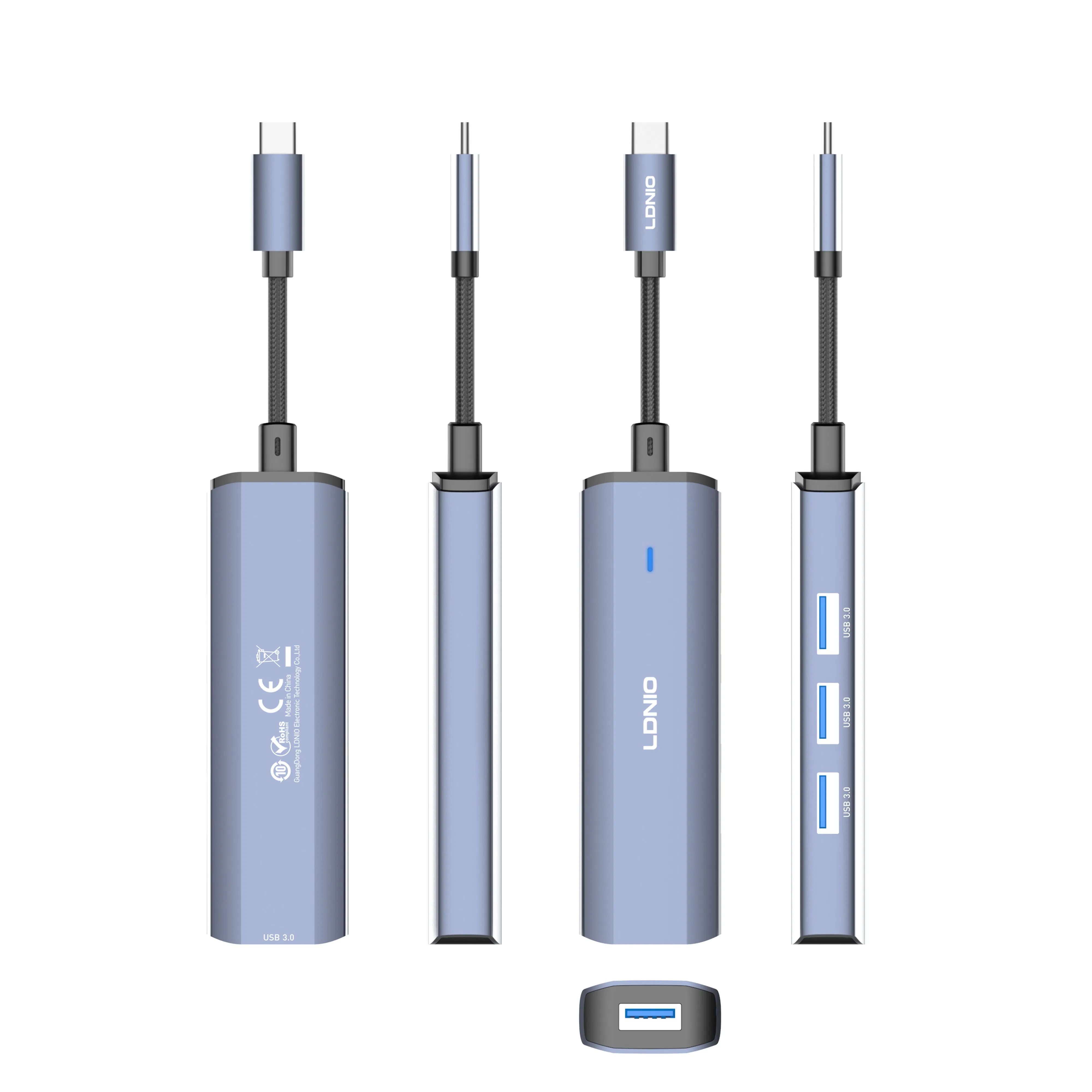 Ldnio Ds-114c Type-C to USB-a*4 USB3.0 Mobile Phone Charging Docking Station Hub