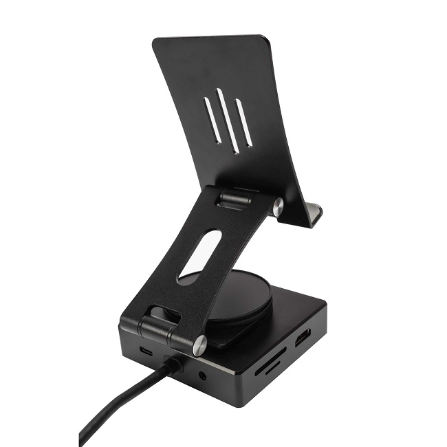 10-in-1 USB C Hub Docking Station with 360 Degree Rotatable Bracket
