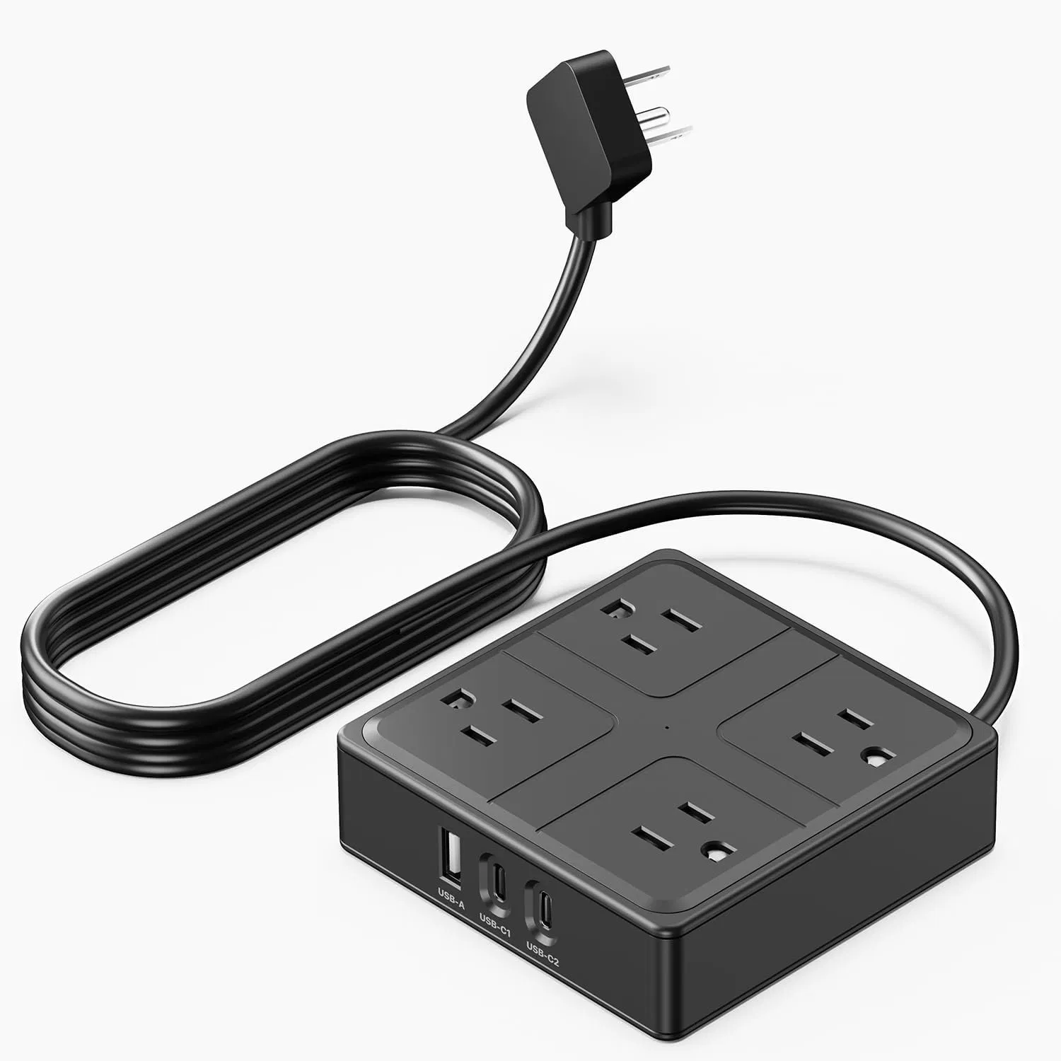 4 Outlet 4 USB Power Strip with Surge Protector 6/10/15FT Extension Cord Multi Plug for Home/Office