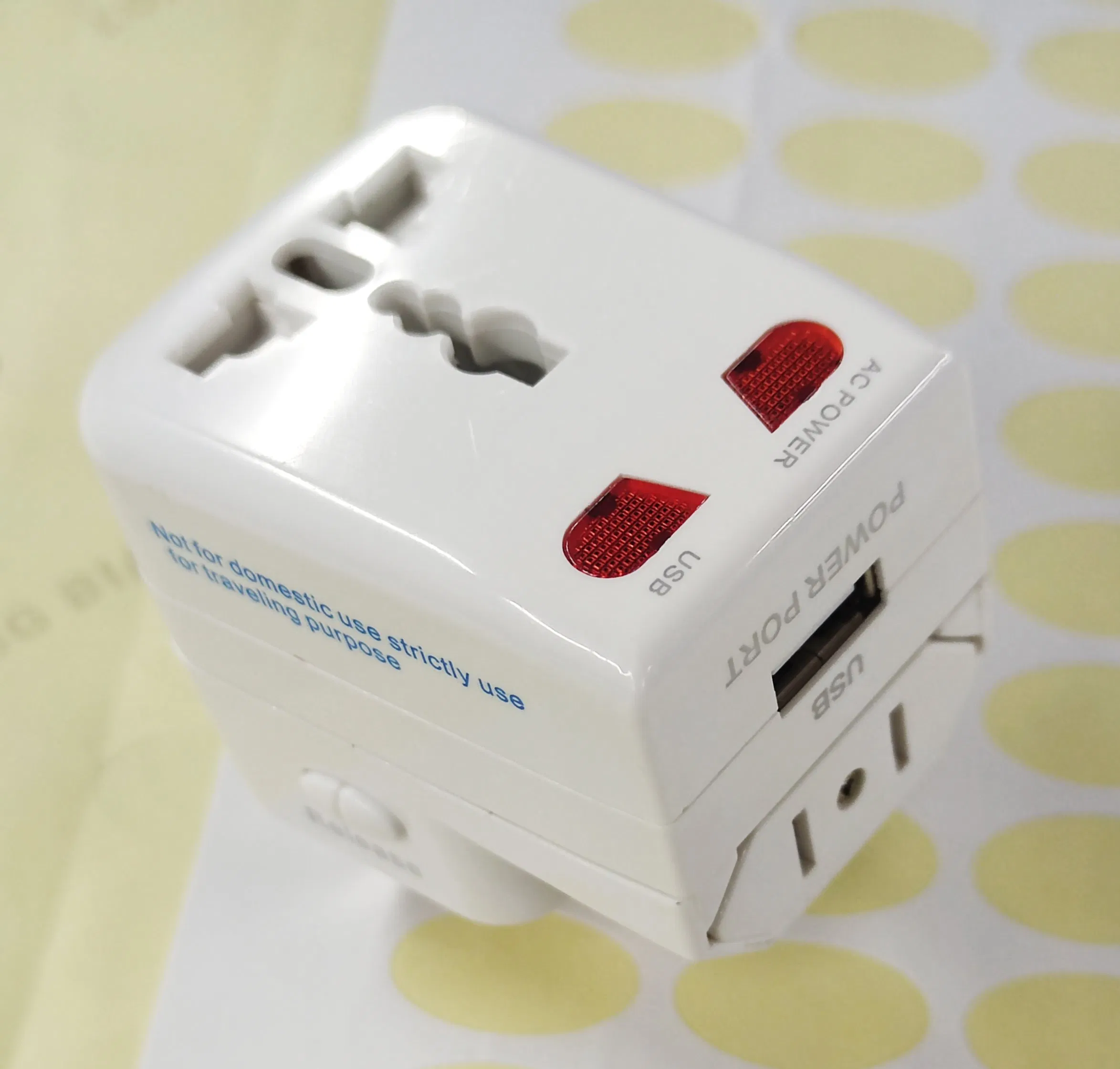 Customised Logo Electrical Plugs Socket Universal Travel USB Adaptor