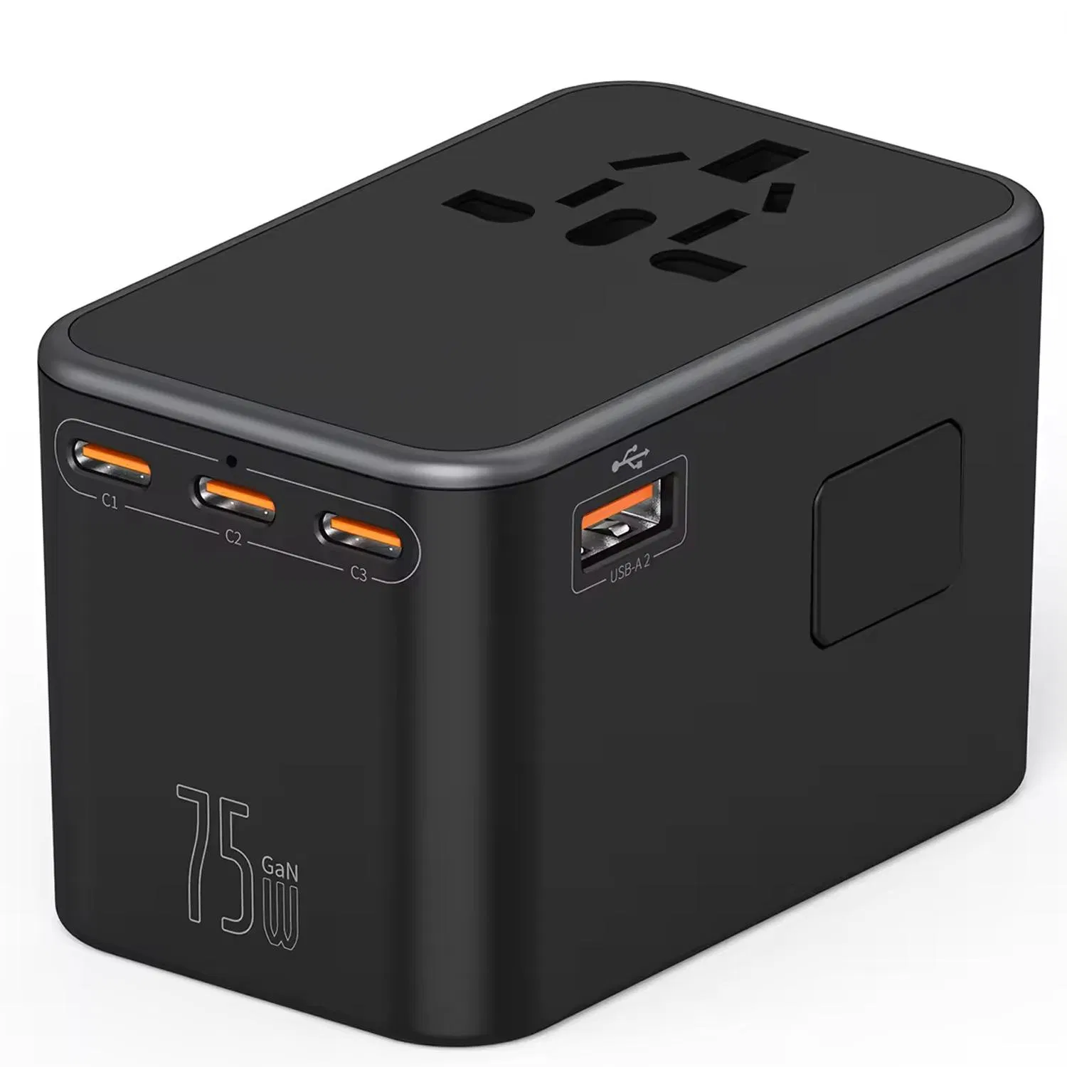 Universal Travel Adapter GaN 75W International Plug Adapter Pd Fast Charging