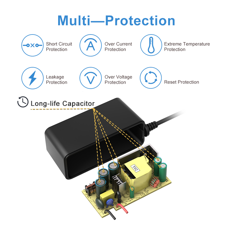 Universal Travel Power Supply Adapter for 18V AC and DC Devices