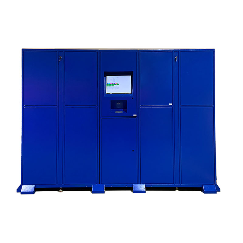 Smart Blue Metal Delivery Locker with USB Charging Station