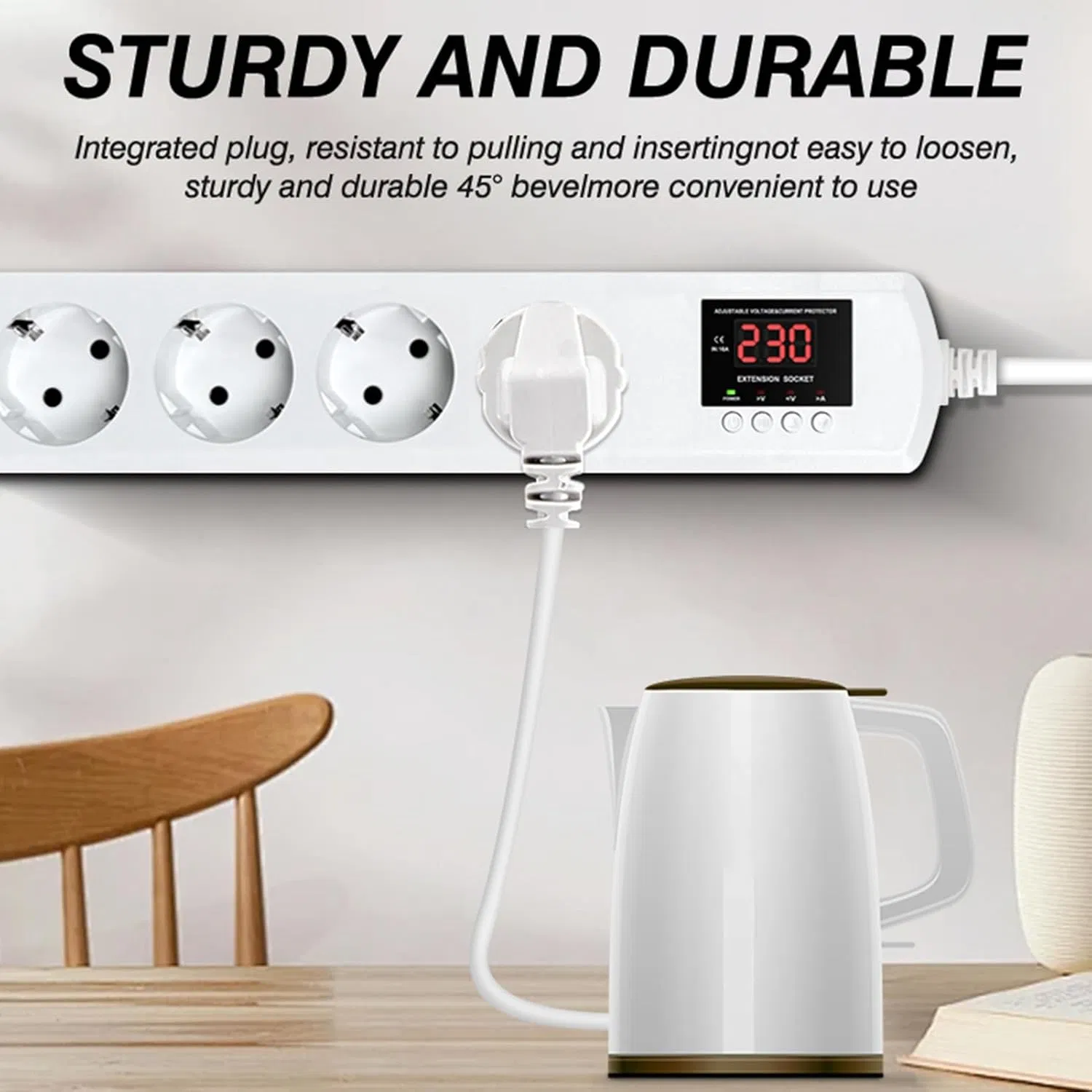 Jiuji Portable USB Electrical Voltage Current Surge Protection Power Strip for Energy Saving