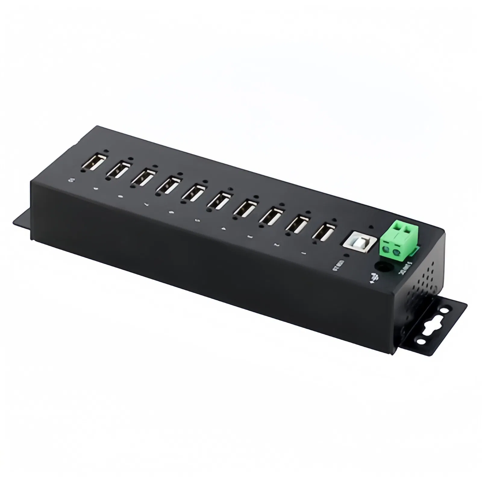 Custom 10-Port USB 3.0 Hub with Power Adapter - Metal Industrial USB-a Hub
