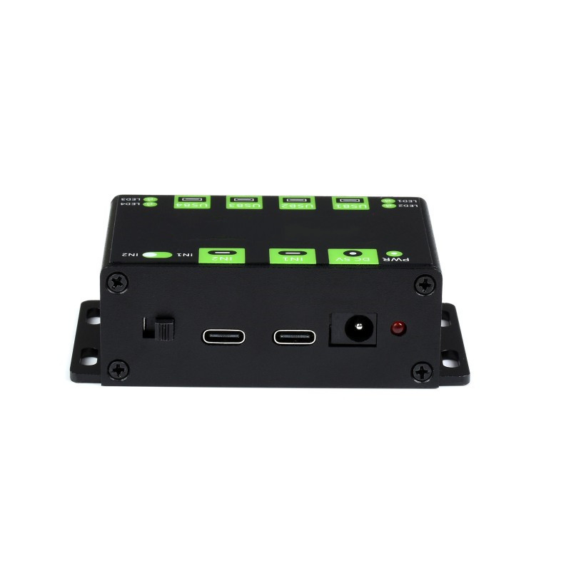 Industrial Grade USB Hub, Extending 4X USB 2.0 Ports, Switchable Dual Hosts