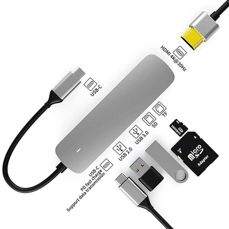 Multi-Brand USB-C Docking Station: 60W Pd, HDMI/SD/TF, Dual Monitor Computer Accessories