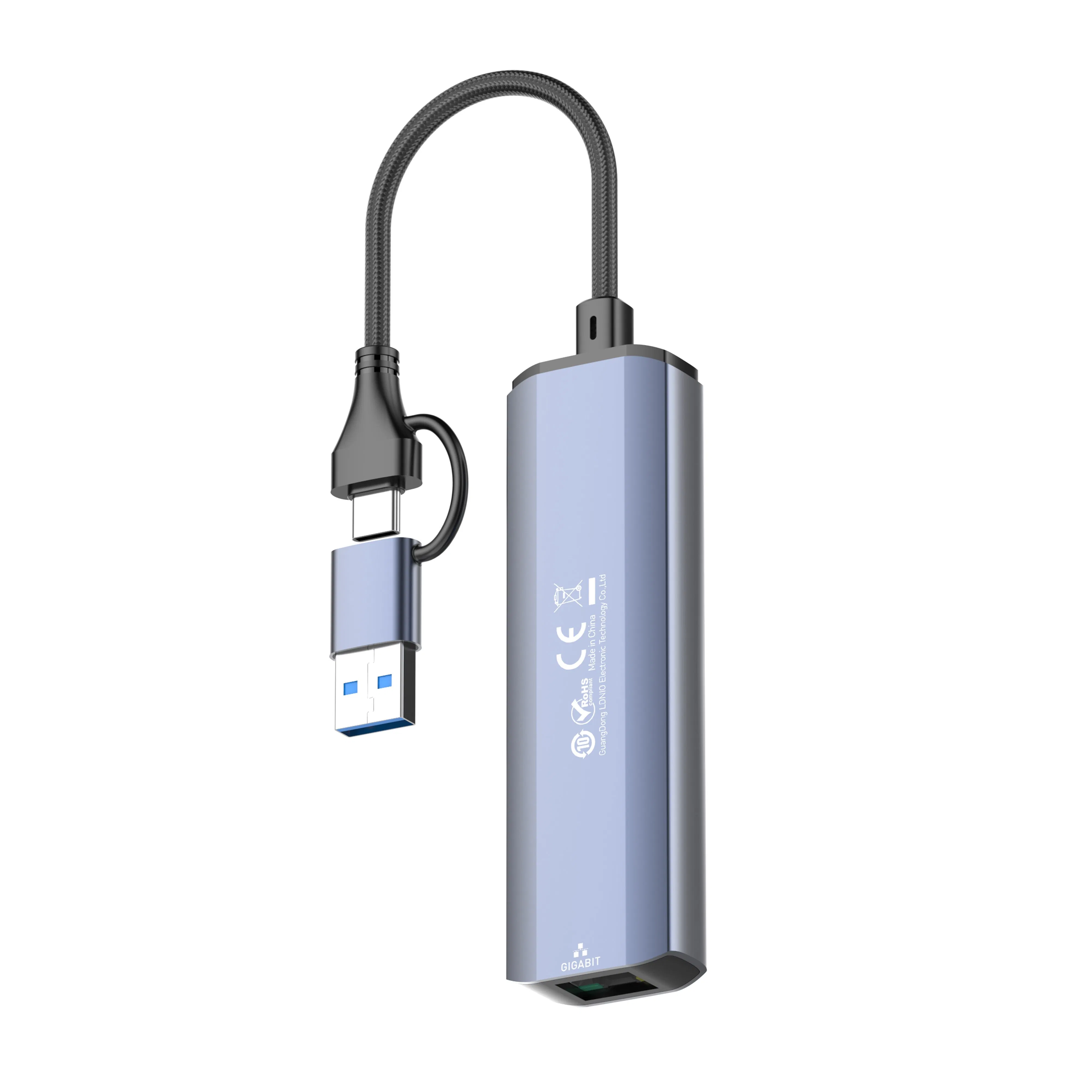 Ldnio Ds-124UC USB-a+Type-C to USB3.0*3+RJ45*1 Mobile Phone Charging Hub