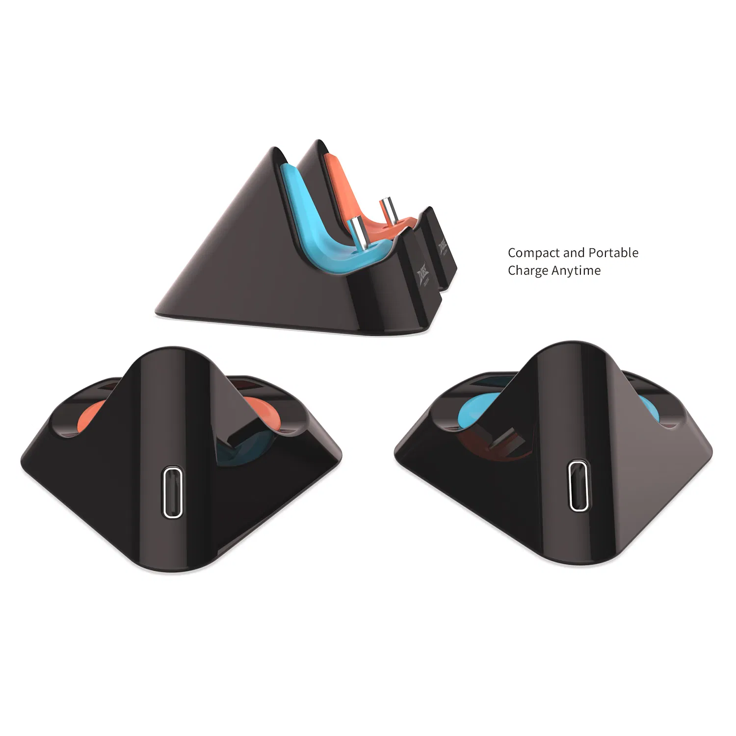 Dobe Tns-3170 Charging Dock for Switch OLED/Switch 2 - Portable Triangle Stand (Black)