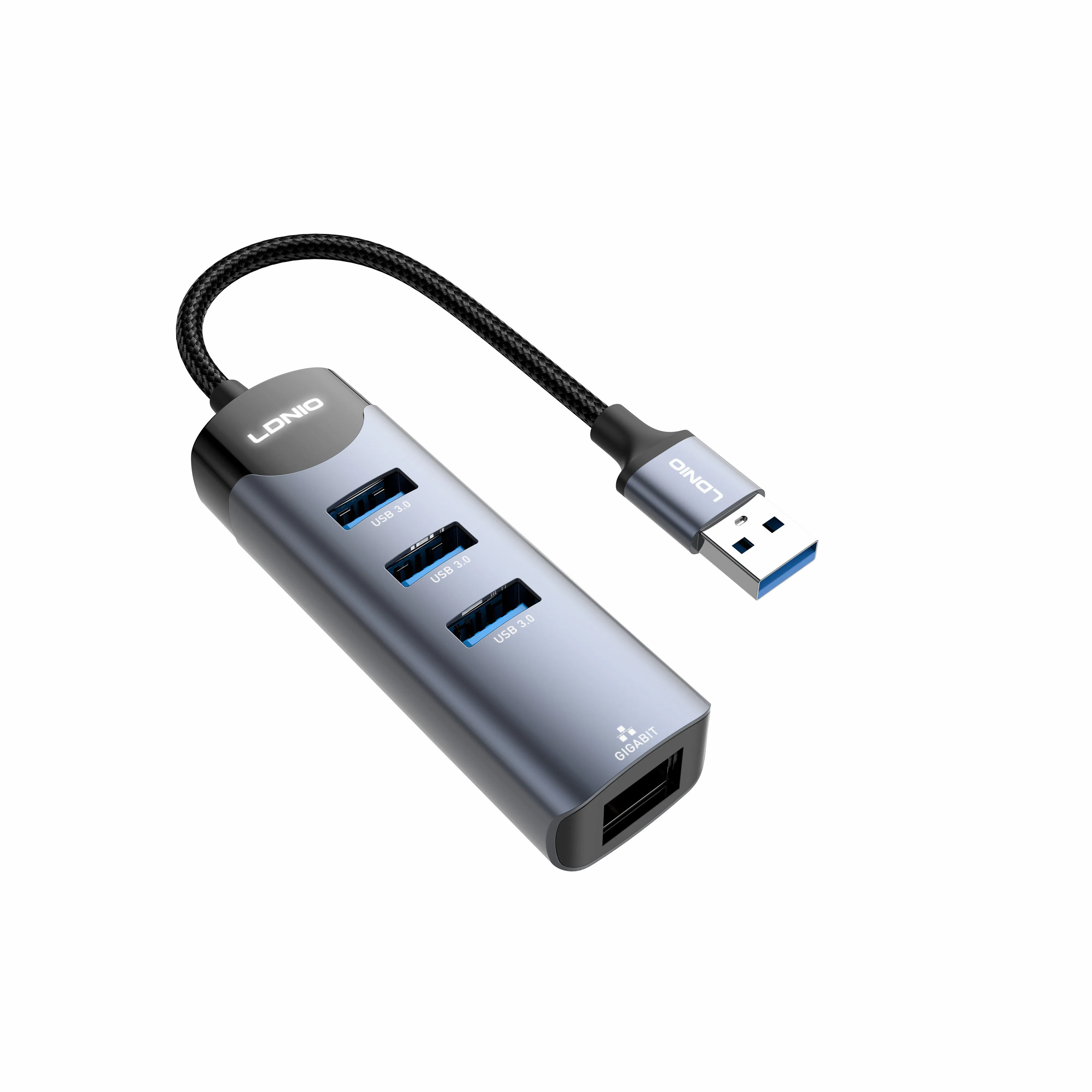 Ldnio Ds-144u USB-a to 3USB-a+RJ45*1 Network Data Transmission Docking Station Hub