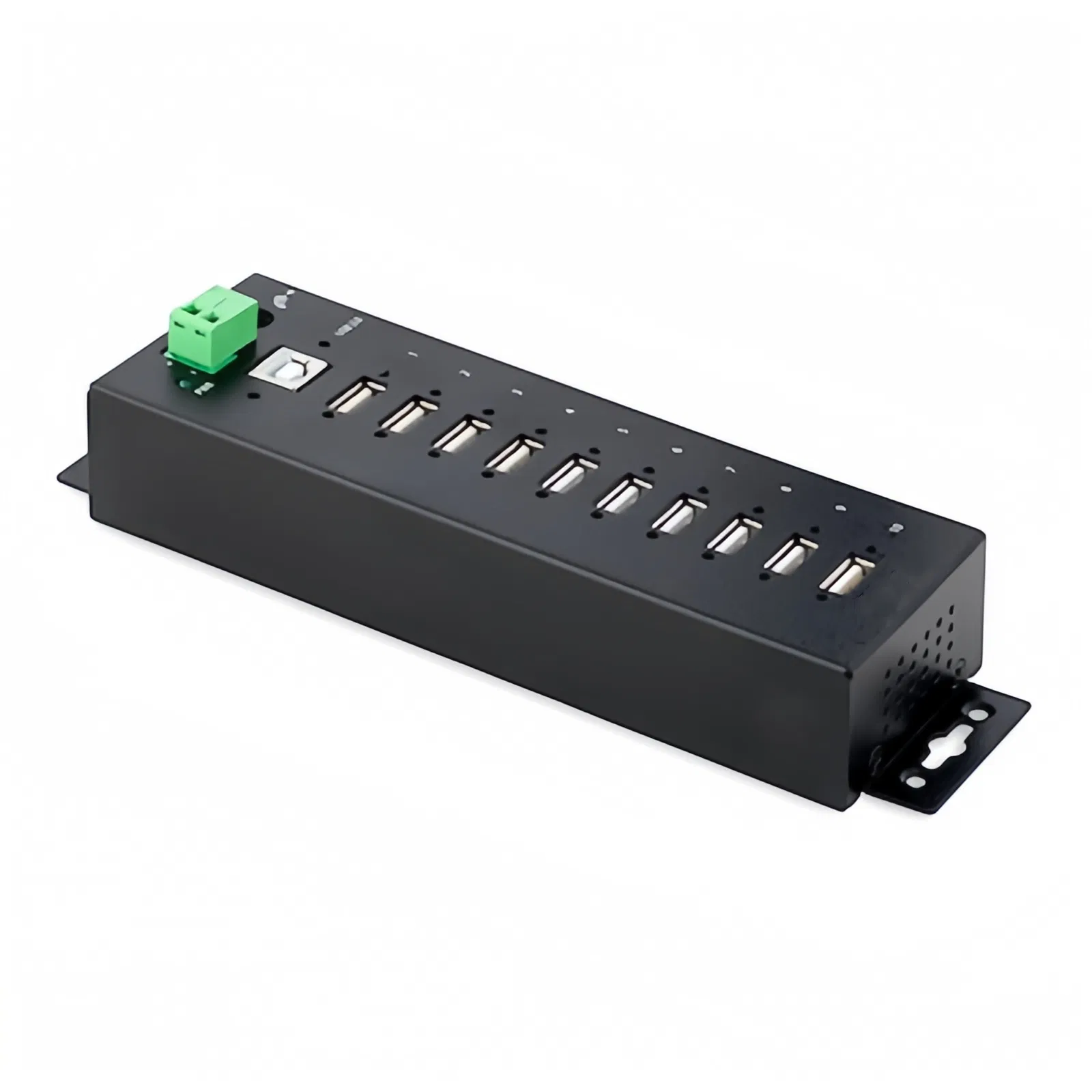 Custom 10-Port USB 3.0 Hub with Power Adapter - Metal Industrial USB-a Hub