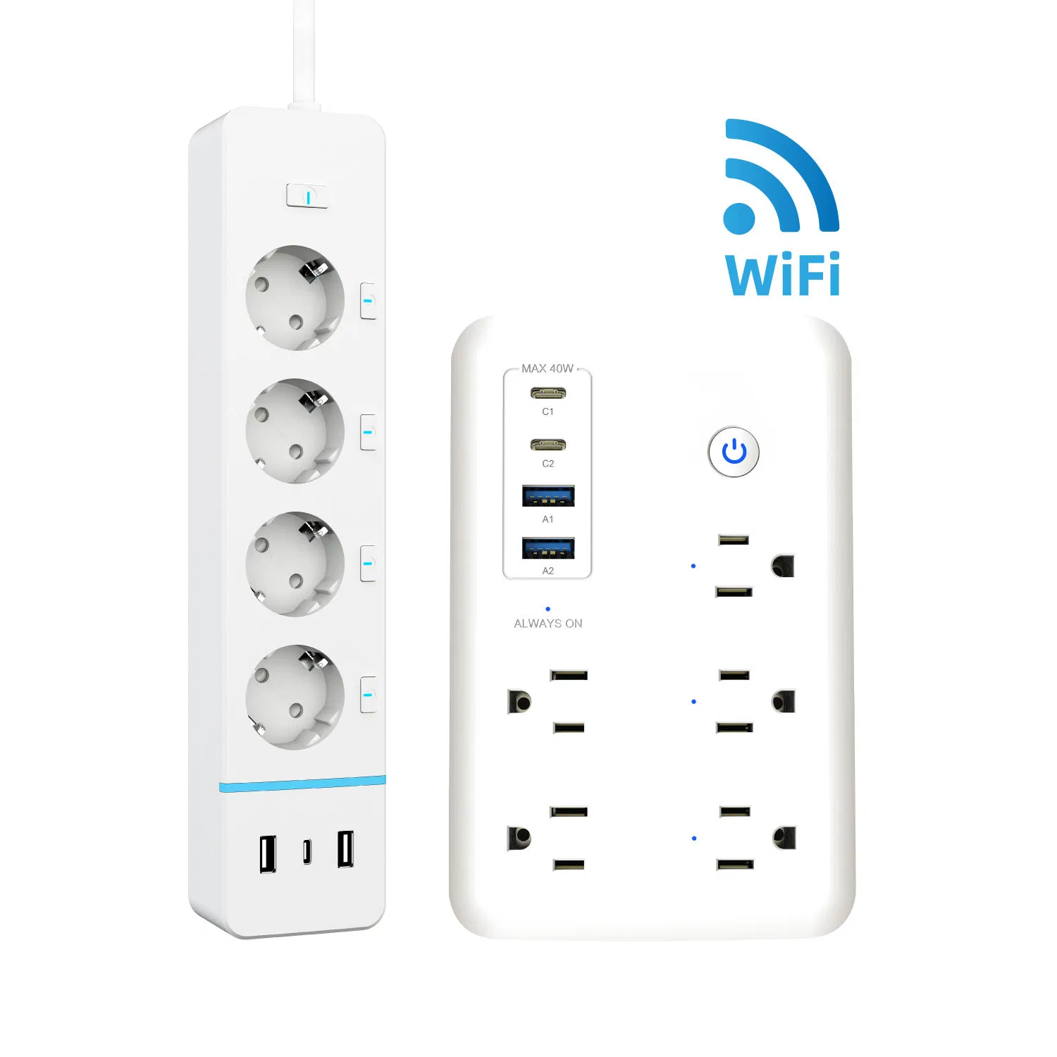 WiFi Smart Power Strip Us with 4 USB Port 5 Outlets