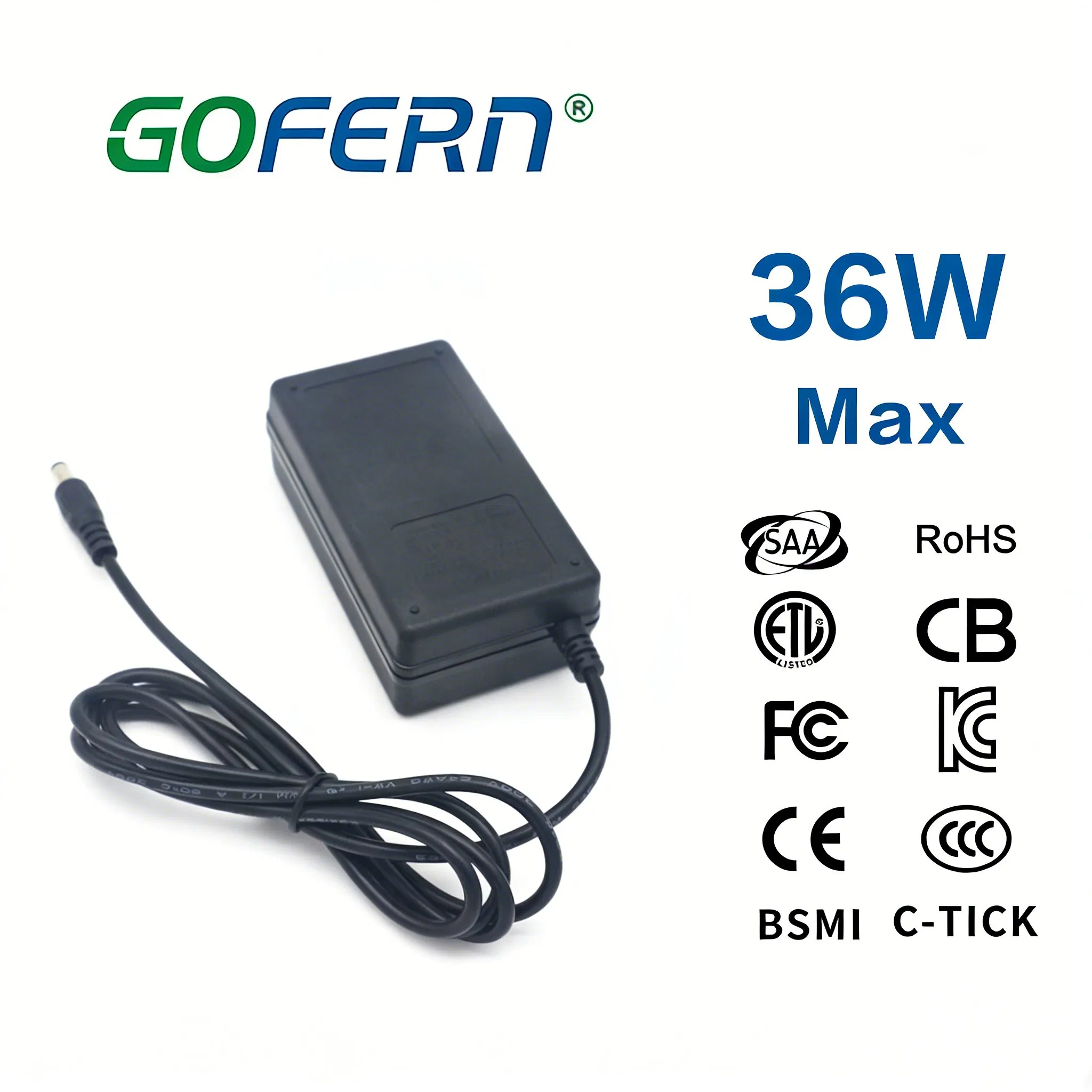 Certificates Plug AC to DC 12V 3A Laptop Switching Power Adapter