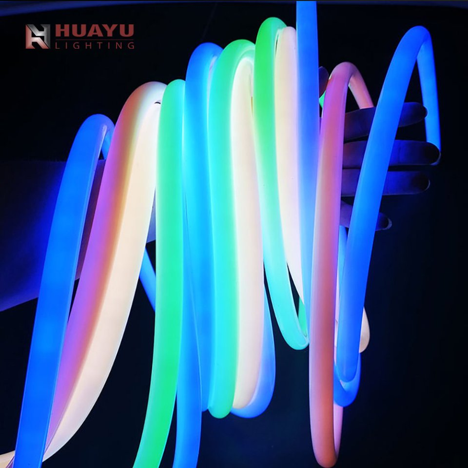 Architectural Grade D18 360° RGB Neon Spi Series Color Changing, IP67 Waterproof, DC12/24V Input for Facade and Decorative Lighting