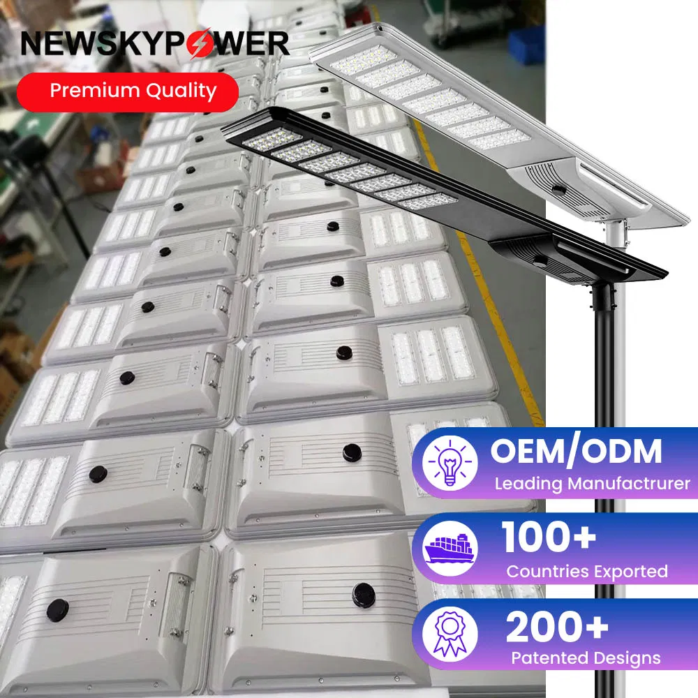 3years Warranty All in One Solar LED Street Lighting IP65 Outdoor Waterproof 30W 40W 60W 80W 100W 120W with Microwave Induction