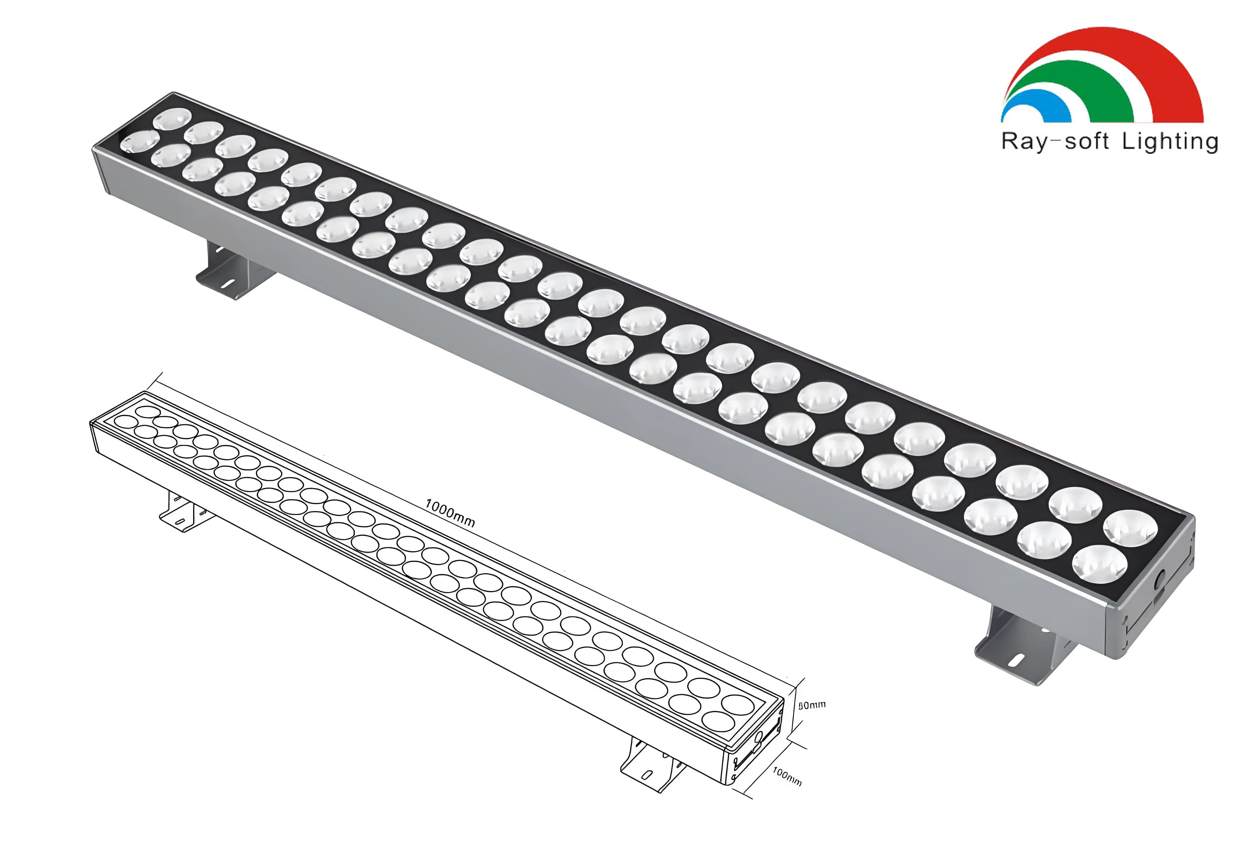 Outdoor LED Wall Washer IP65 Waterproof DMX RGBW LED Linear Washer Light for Architectural Building Facade Lighting