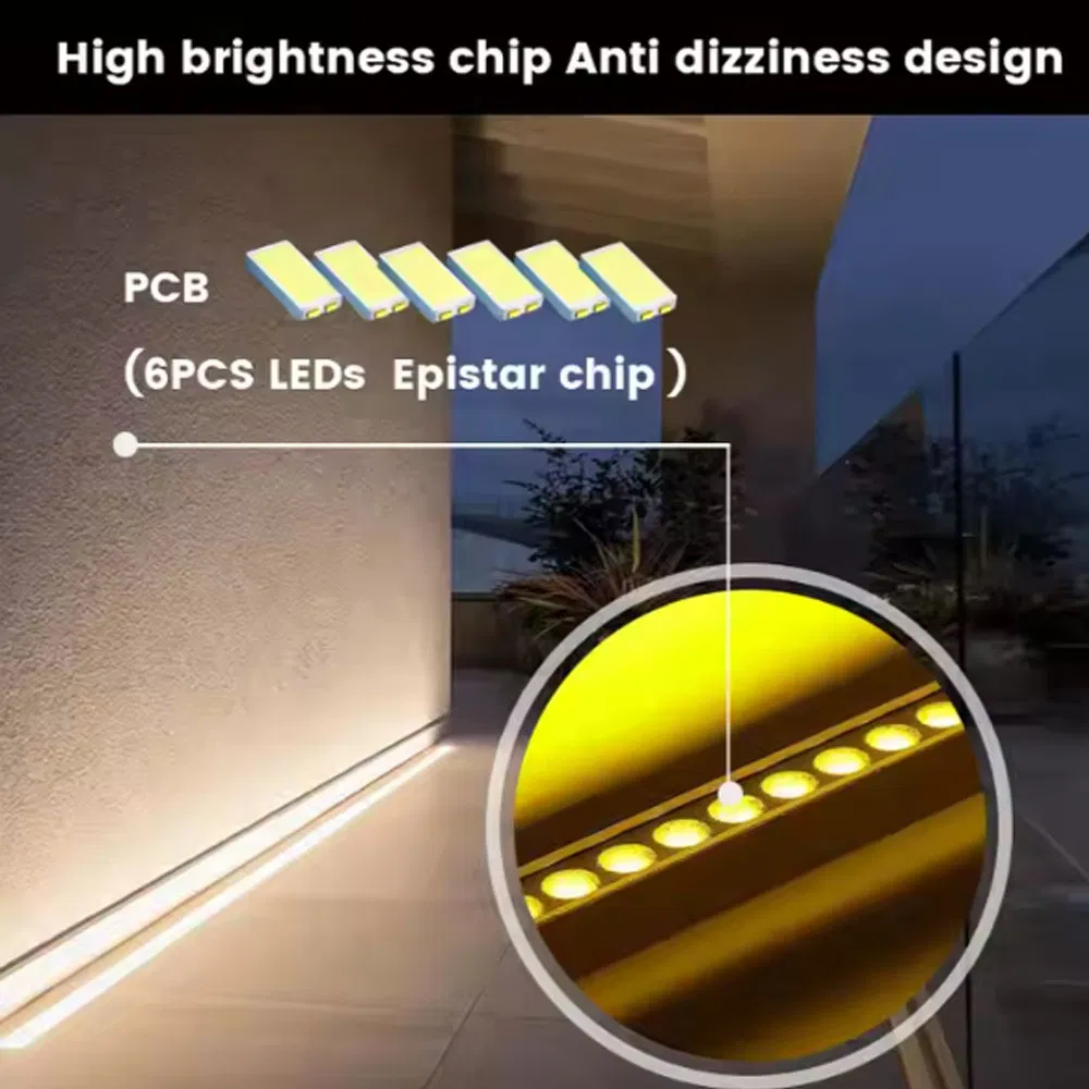 Opulent Outdoor Architectural Building Facade Lighting IP68 Linear Light Inground Wall Washer Light Recessed