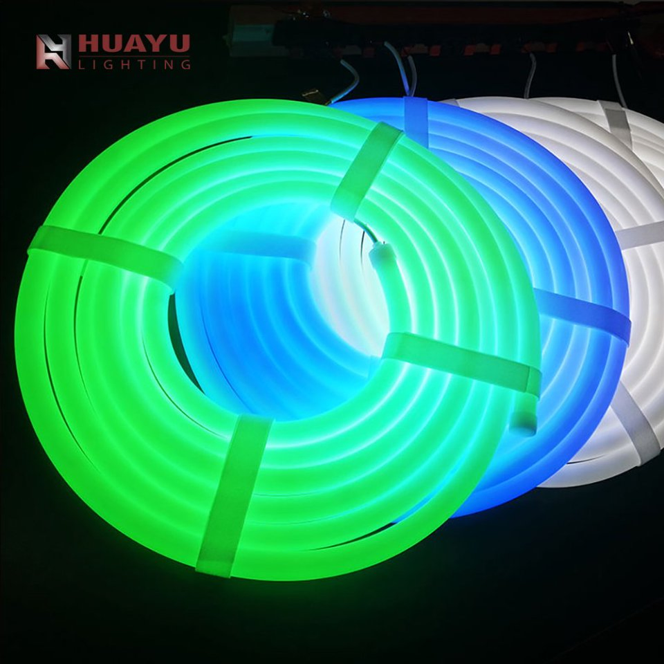 Architectural Grade D18 360° RGB Neon Spi Series Color Changing, IP67 Waterproof, DC12/24V Input for Facade and Decorative Lighting