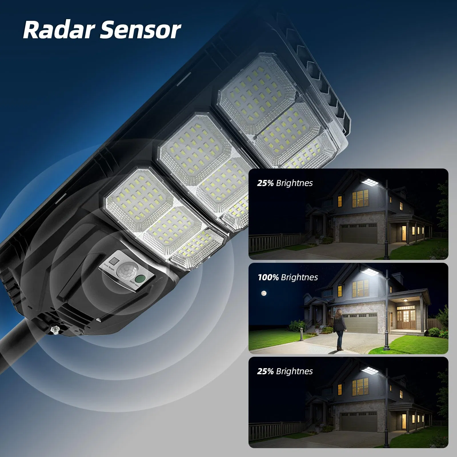 Long-Lasting Solar Street Lamp - High-Capacity Battery for Continuous Night Lighting