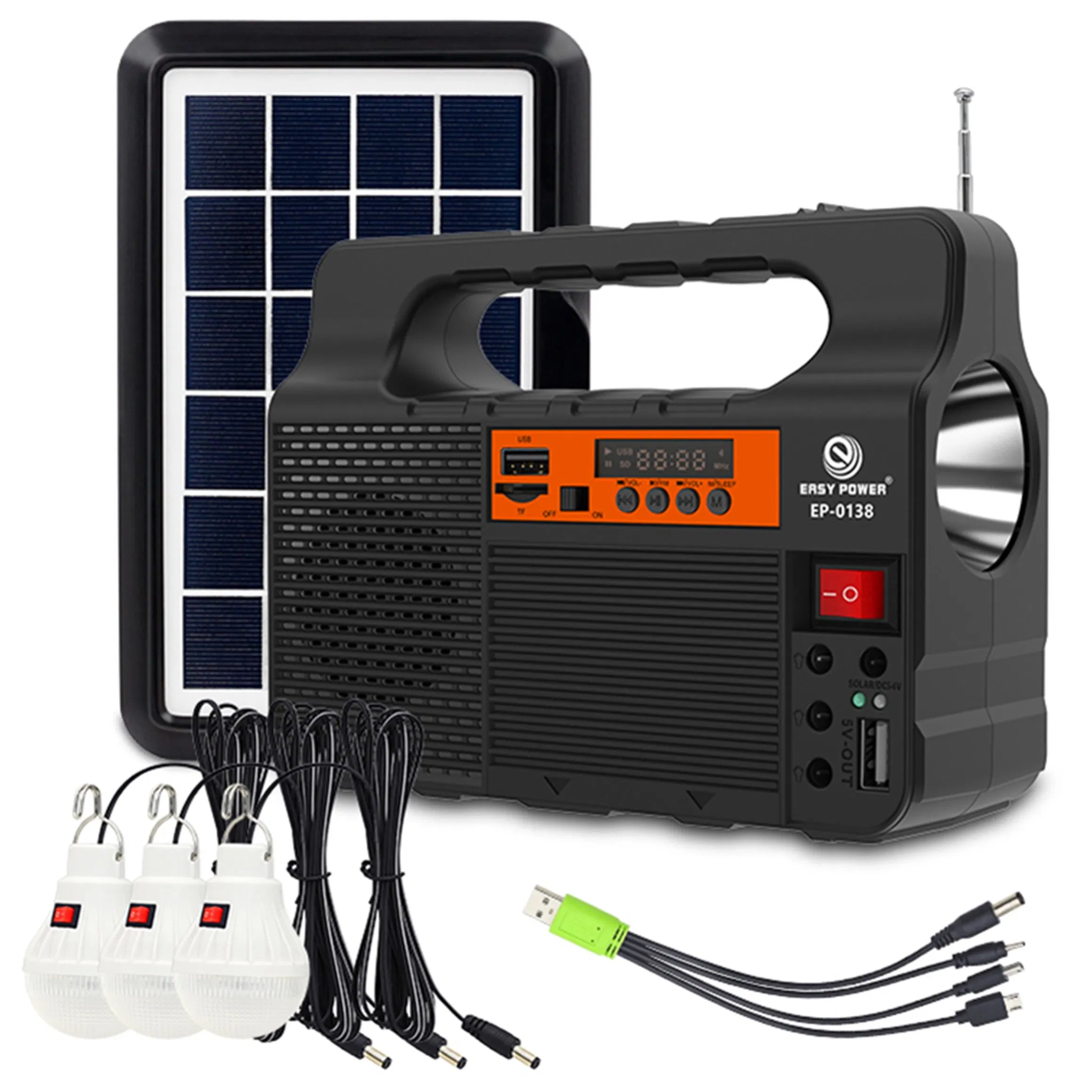 Yaye 2025 Hottest Sell Smart Emergency FM Rechargeable Solar Energy System with LED Light Bulbs for African Market Use Small Portable Solar System 1000PCS Stock