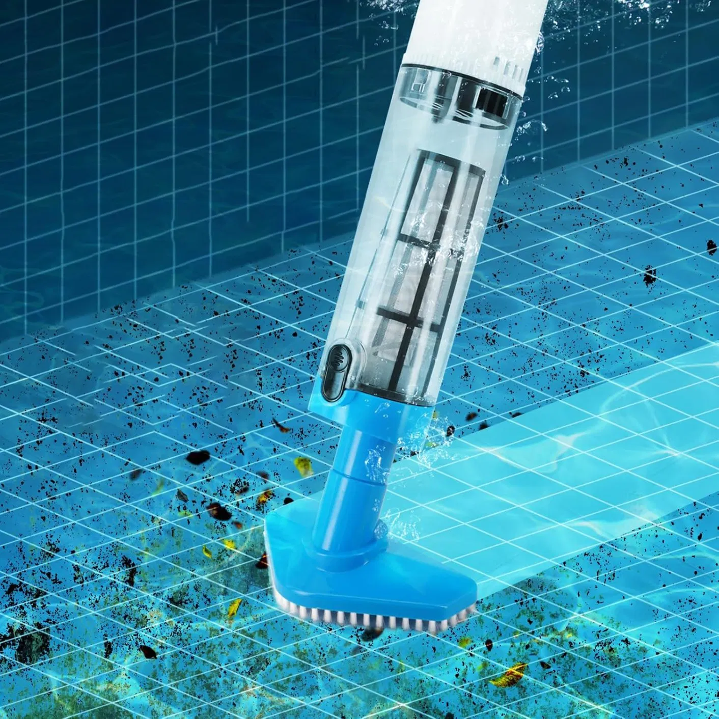 Portable Underwater Cleaner with Telescopic Rechargeable Dirt Suction Machine Handheld Swimming Pool Vacuum Cleaner