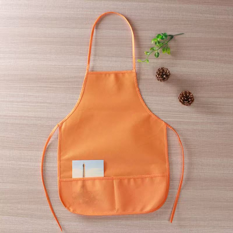 Custom Logo Print Eco-Friendly Disposable Non Dirt Resistance Woven Kids Art Apron for Painting