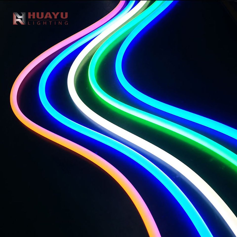 Architectural Grade D18 360° RGB Neon Spi Series Color Changing, IP67 Waterproof, DC12/24V Input for Facade and Decorative Lighting