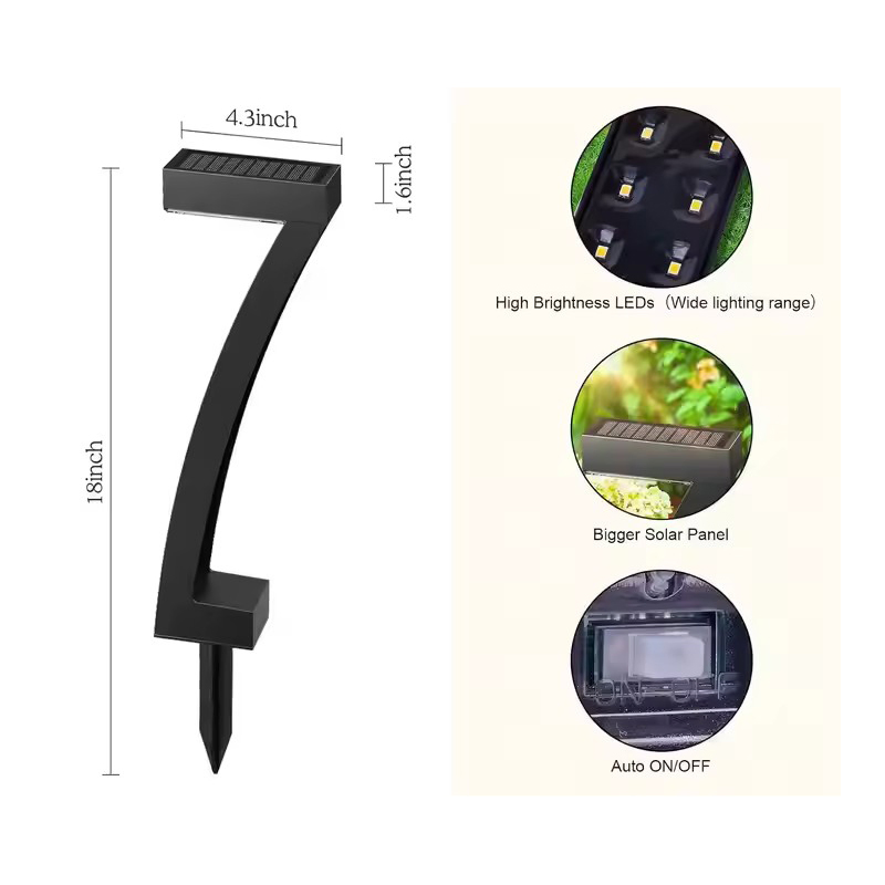 Solar Path Light Outdoor 6 LED Outdoor Solar Garden Light Modern Path Pedestrian Lane Light