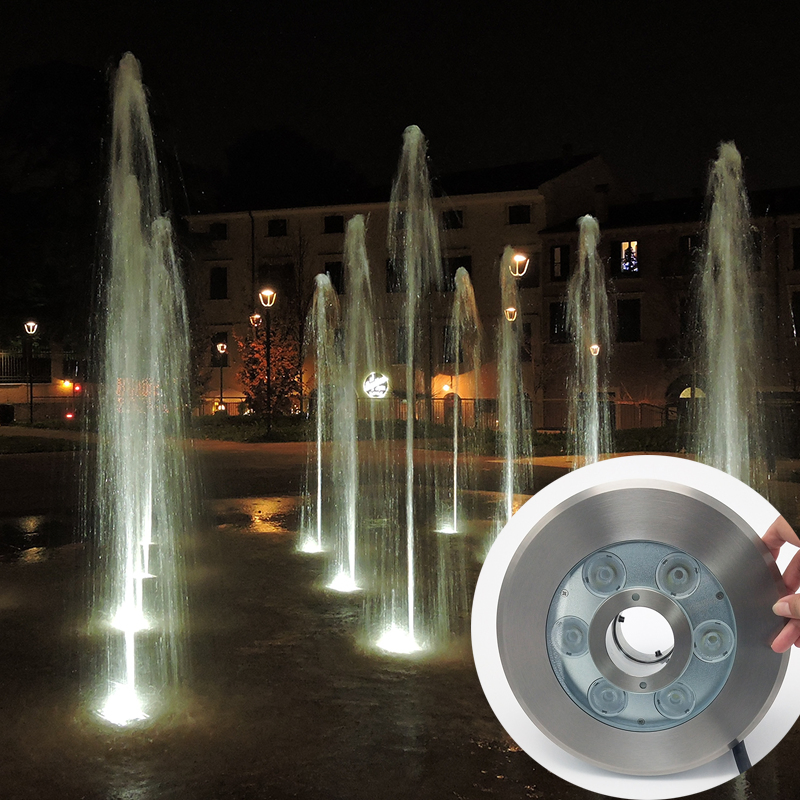 IP68 Waterproof Stainless Steel Swimming Pool Lighting Fountain Nozzle LED Underwater Light